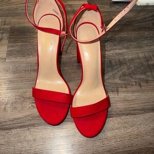 Red Ankle Strap Heels